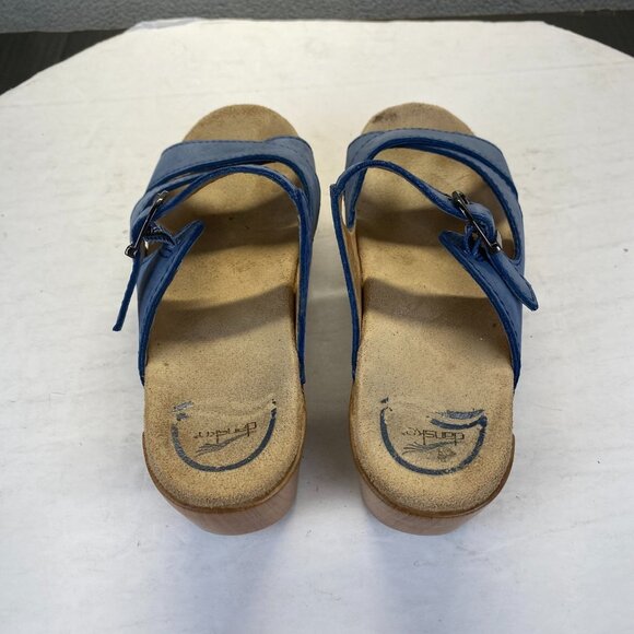 Dansko Women's Susie Platform Cork Wedge Sandal,Buckle, Blue Size 36,Clog - Picture 3 of 16
